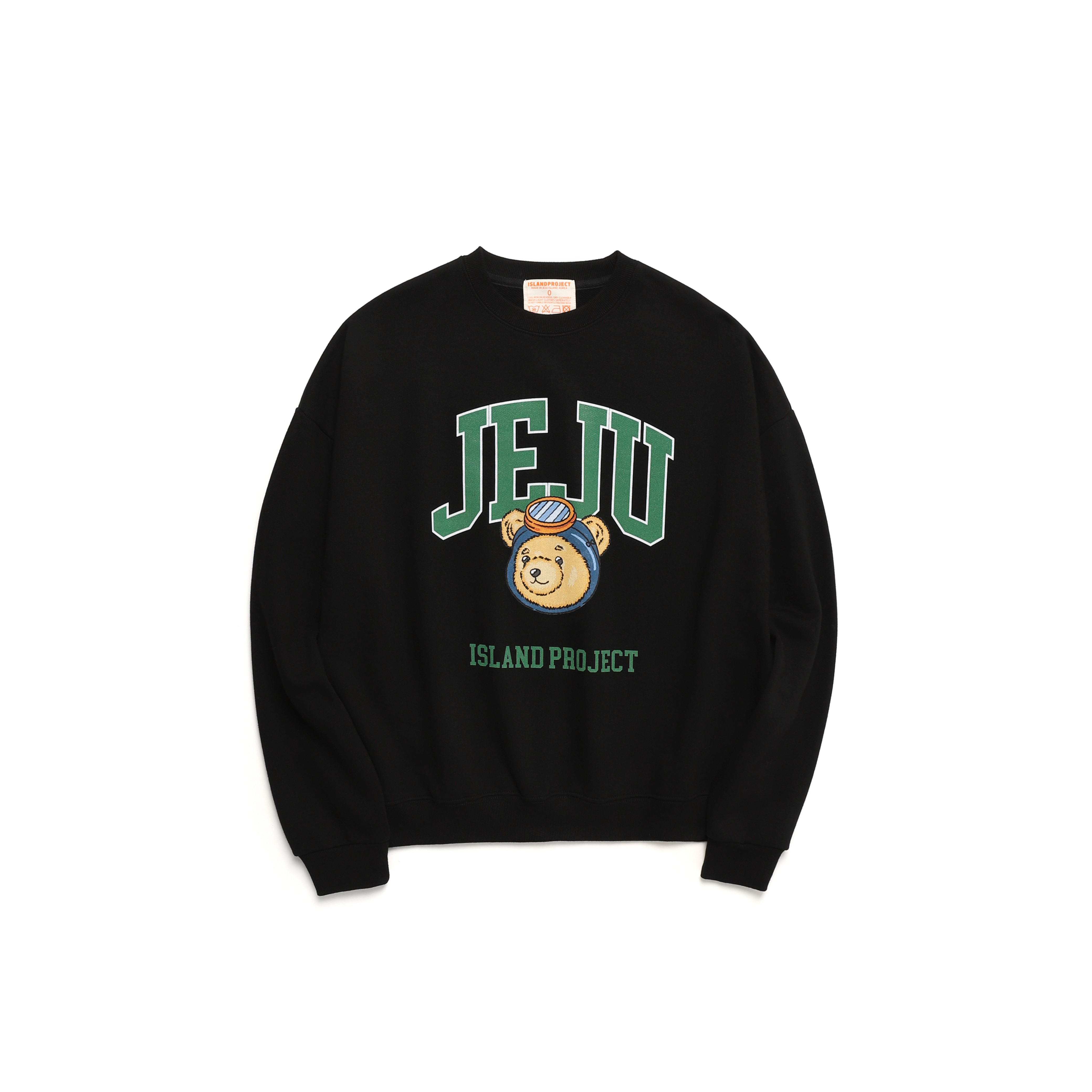 Diver Bear Jeju Head Sweatshirt - Black